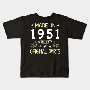 Made In 1951 Mostly Original Parts Happy Birthday 69 Years Old To Me Dad Mom Papa Nana Husband Wife Kids T-Shirt